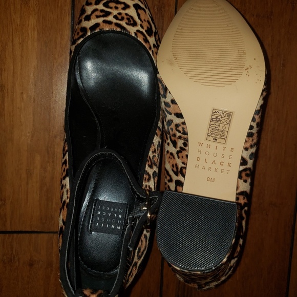 White House Black Market Animal Print Heels 8 New main image 3
